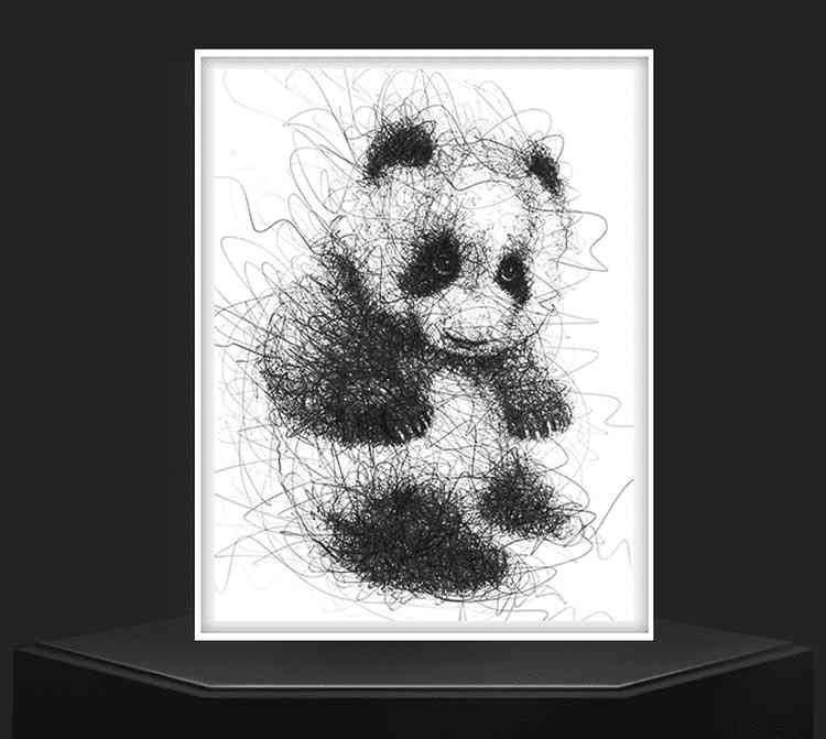 飞线涂鸦-熊猫（N）
